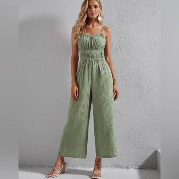 Pants - Ruched Bust Cami Jumpsuit